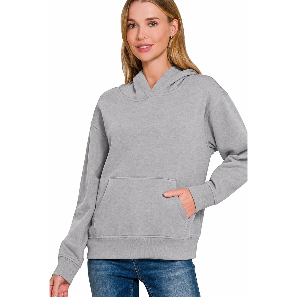 Zenana Fleece Lined Hoodie in Gray / Sizes S, M & L Available / NWT